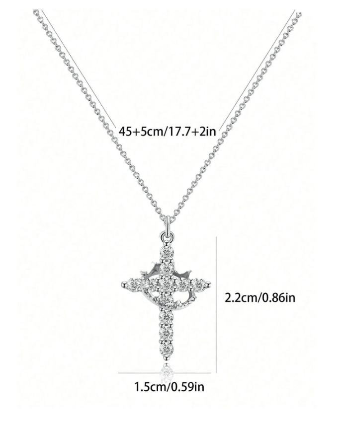 Crown & Cross Pendant Necklace