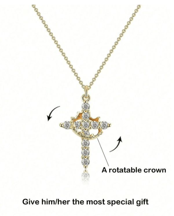 Crown & Cross Pendant Necklace