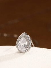 Esberry 925 Pure Silver Necklace Minimalist Teardrop Pendant Necklace