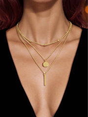 Gold Layered Circle Pendant Necklace