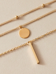 Gold Layered Circle Pendant Necklace