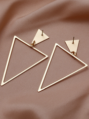 Golden Geo Triangle Drop Earrings