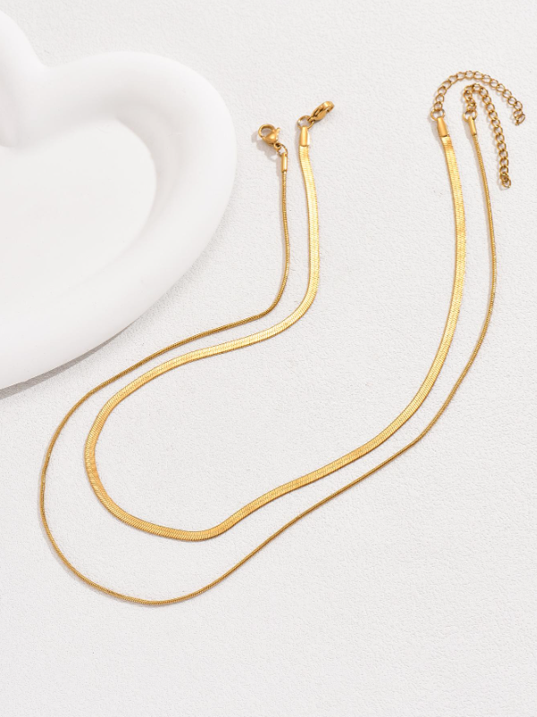 Gold Minimalist Chain Necklace Set