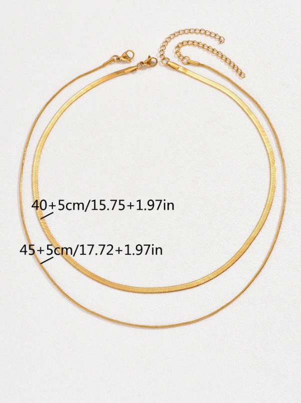 Gold Minimalist Chain Necklace Set