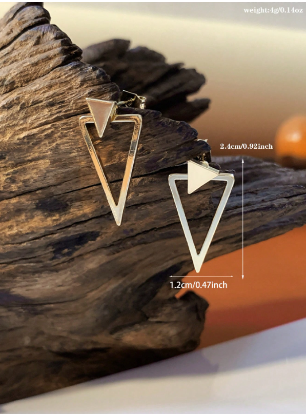Gold Minimalist Triangle Stud Earrings