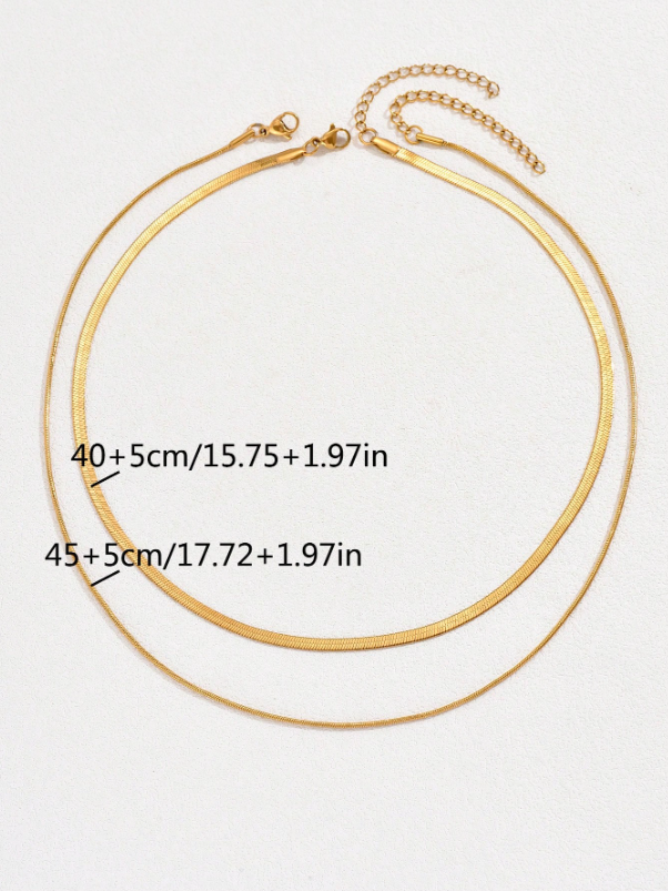 Minimalist Layered Silver Chain Necklace Set