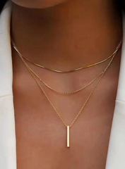 Bohemian Long Bar Layered Necklace