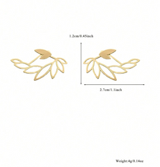 Asymmetrical Gold Peacock Earrings