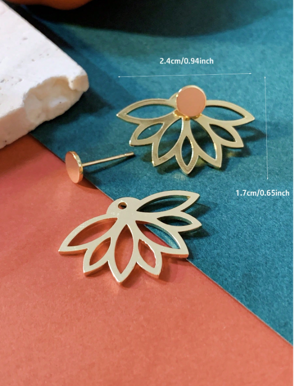 Gold Petal Stud Earrings