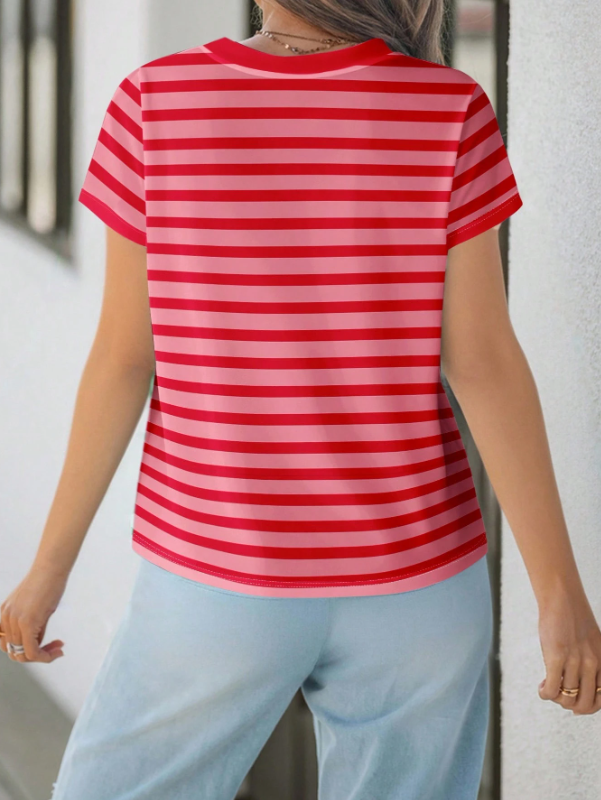 Women’s Casual Striped T-Shirt – Loose Fit Summer Top