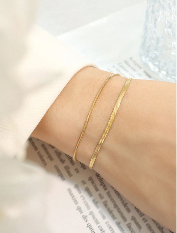 Minimalist Gold Snake Chain Bracelet