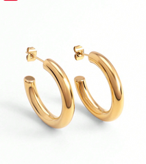 Minimalist Gold Hoop Earrings Set (3-Piece)