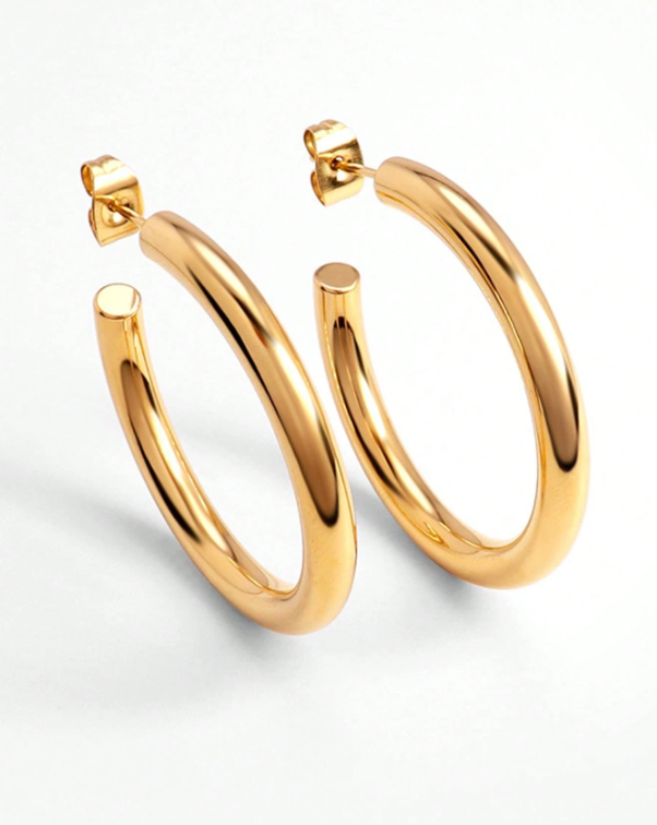 Minimalist Gold Hoop Earrings Set (3-Piece)