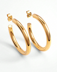 Minimalist Gold Hoop Earrings Set (3-Piece)