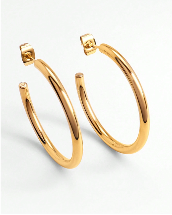 Minimalist Gold Hoop Earrings Set (3-Piece)