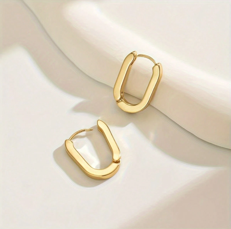 Minimalist Rectangular Huggie Earrings