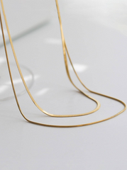 Minimalist Layered Gold Chain Necklace Set