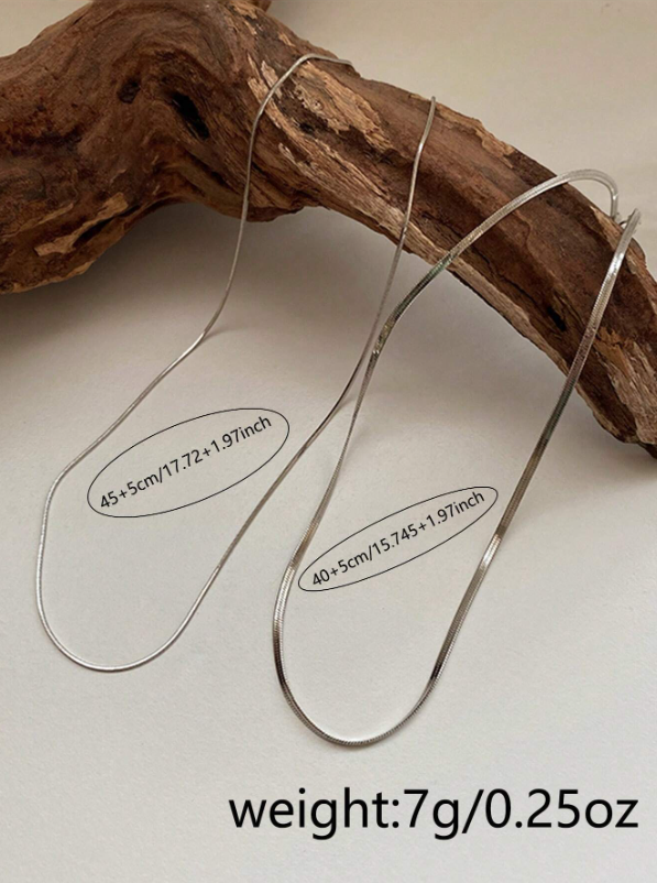 Minimalist Layered Silver Chain Necklace Set