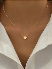 Minimalist Gold Heart Pendant Necklace