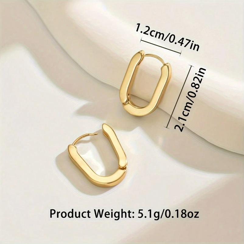 Minimalist Rectangular Huggie Earrings