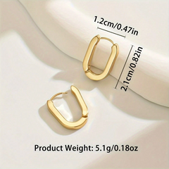 Minimalist Rectangular Huggie Earrings