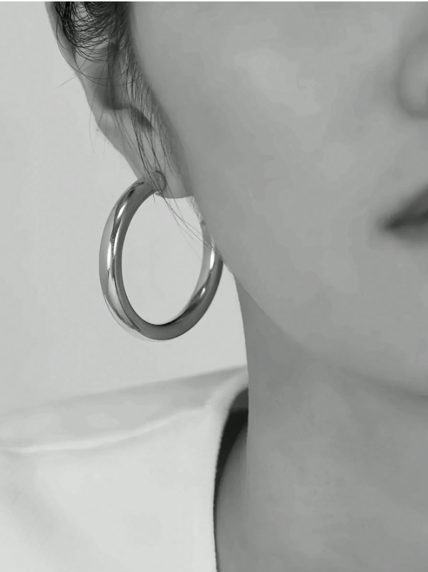 Minimalist Silver Hoop Earrings Set (3-Piece)