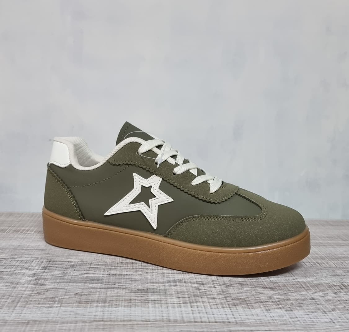 Women's White Star Detail Sneakers
