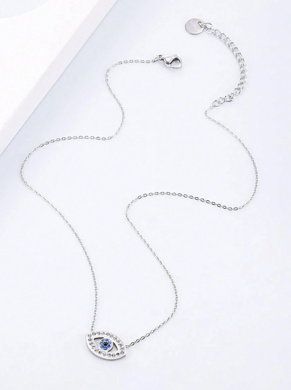 Silver Evil Eye Pendant Necklace