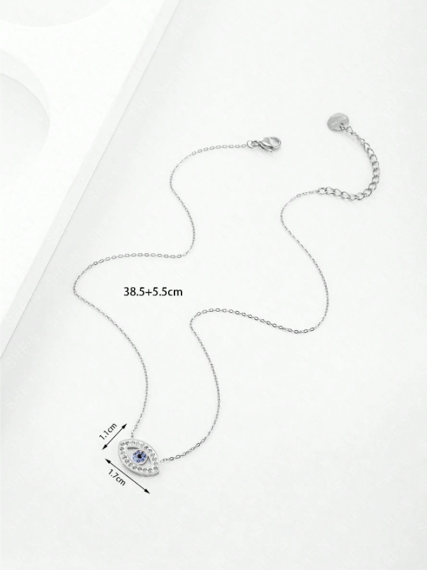 Silver Evil Eye Pendant Necklace