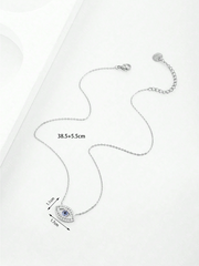 Silver Evil Eye Pendant Necklace