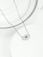 Silver Evil Eye Pendant Necklace