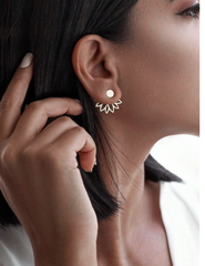 Silver Petal Stud Earrings