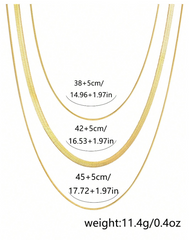 Triple Layer Gold Snake Chain Necklace Set